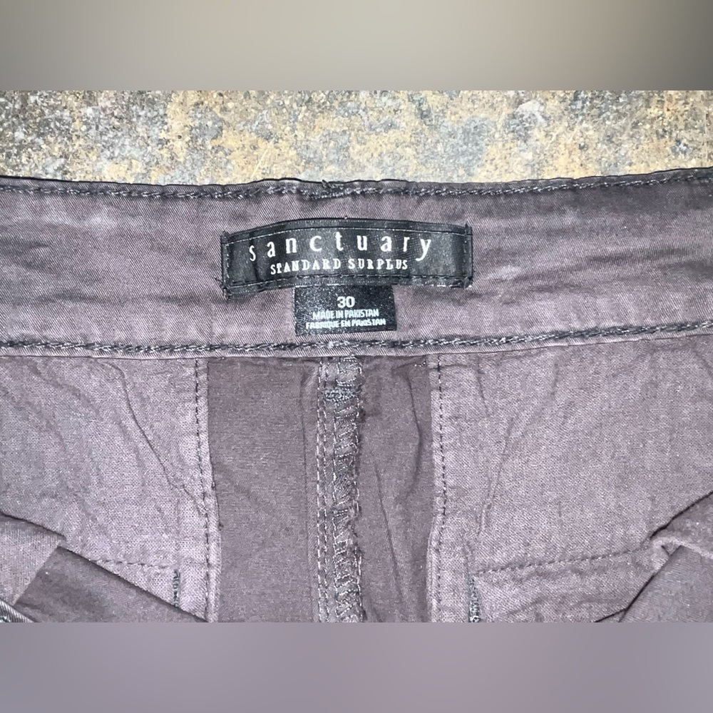 Sanctuary Women Black Rebel Crop Jogger Style Stretch Cotton Cargo Pant Size 30 - Picture 9 of 12
